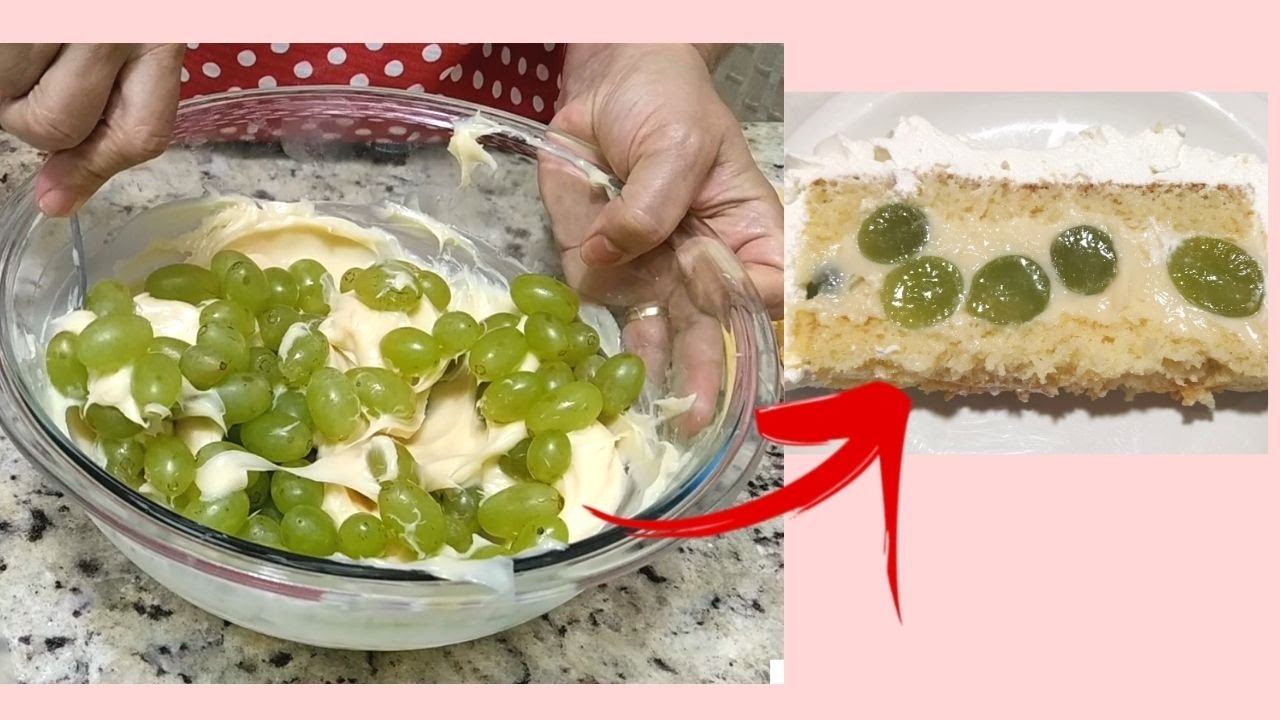 Recheio de Uva Thompson para bolos, fácil e delicioso