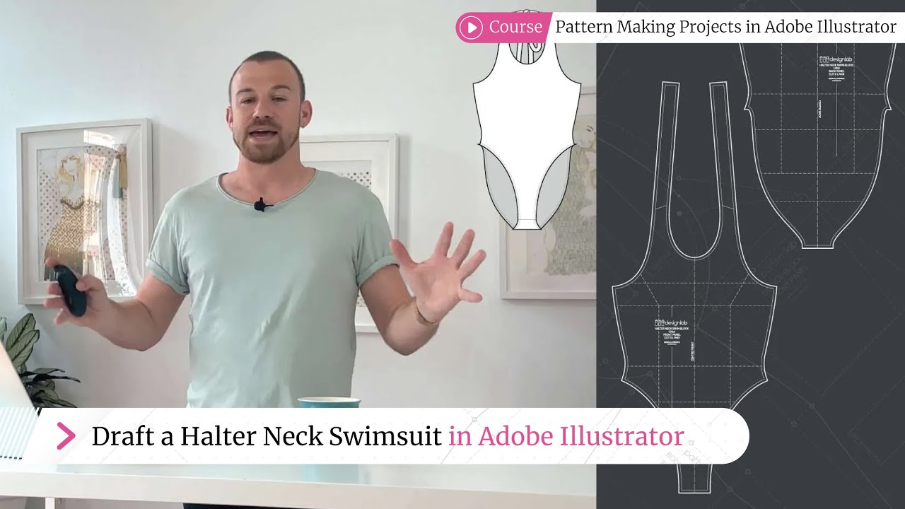Easy Halter Neck Swimsuit Pattern Tutorial in Adobe Illustrator!