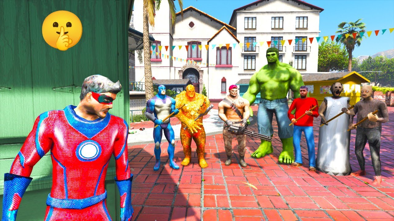 Superhero Play Chupan Chupai New Game At Secret Place With Rope Hero Tipson Dangerous villain 😁😃