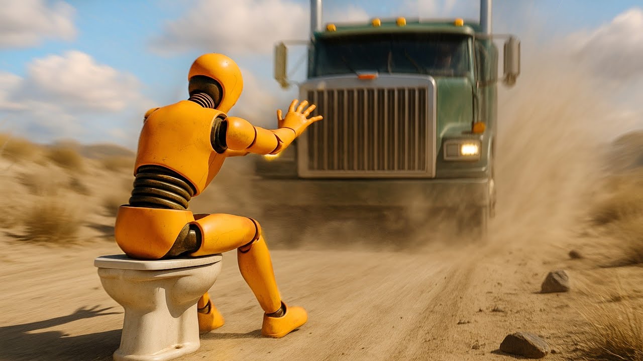 Злой водитель грузовика против тупых воров — BeamNG Drive