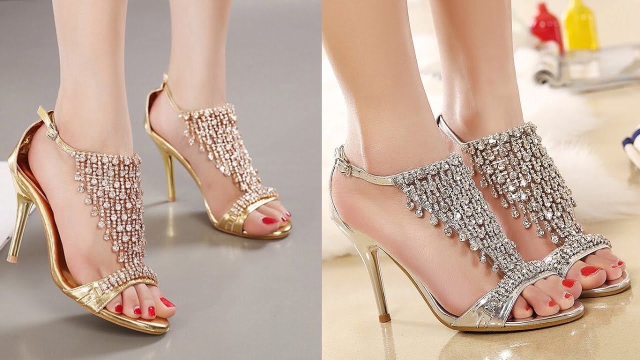 VERY ELEGANT GOLDEN SANDALS LATEST COLLECTION 2020||BEST GOLD PARTYWEAR FOOTWEARS||#SBLEO