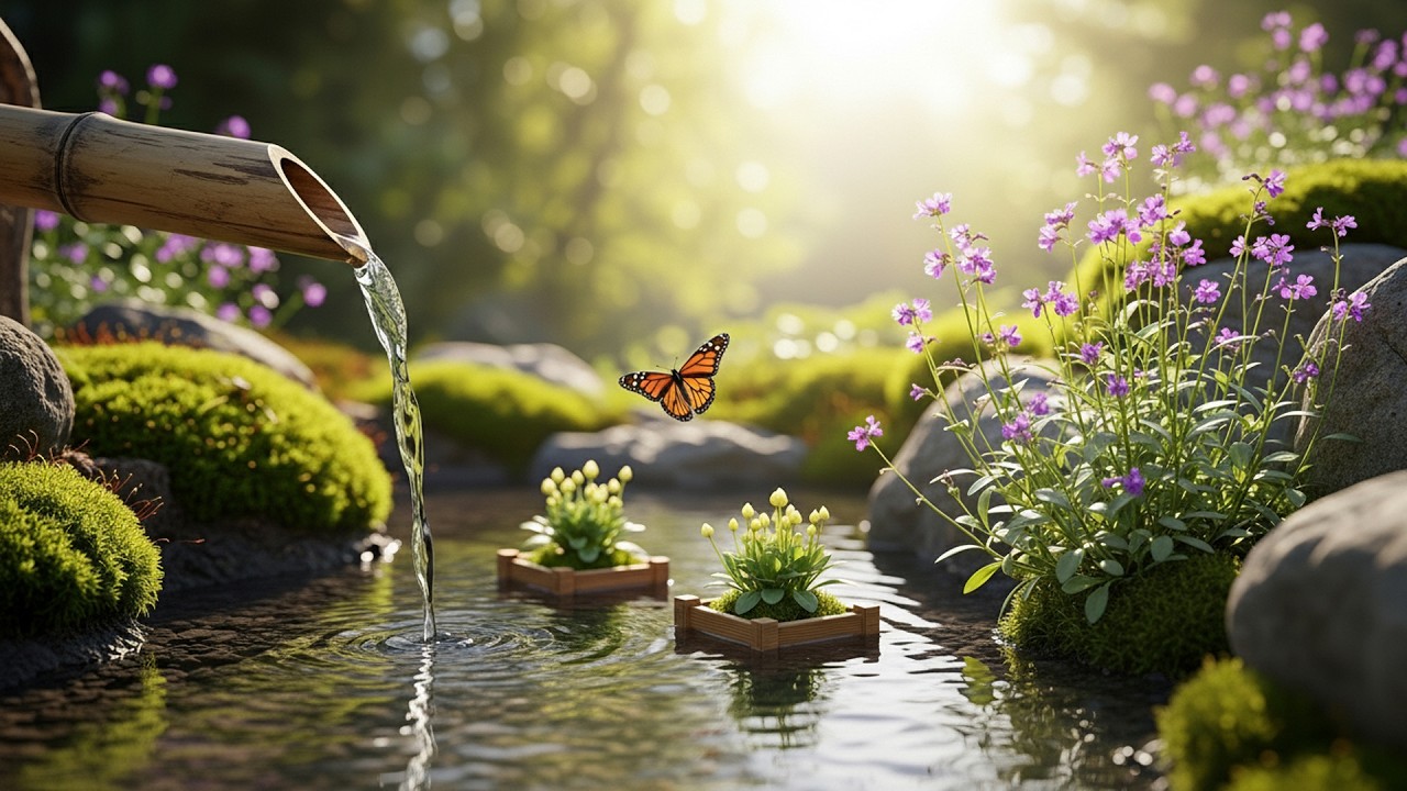 Bamboo Fountain Serenity 🌿 Soft Nature Sounds & Relaxing Music for Deep Sleep and Meditation