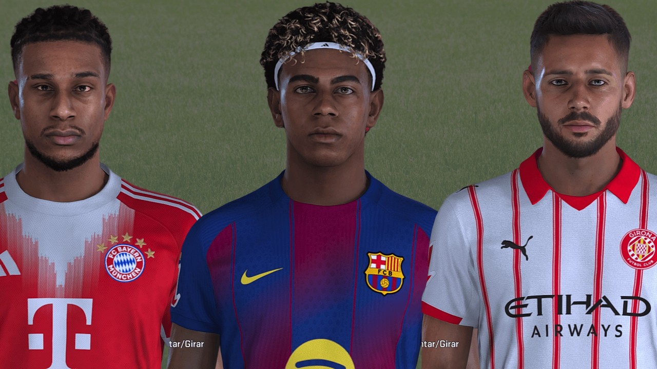 Facepack Europe + Tattos - V51 | Michael Olise, Lamine Yamal e Alex Moreno | PES 21 PC