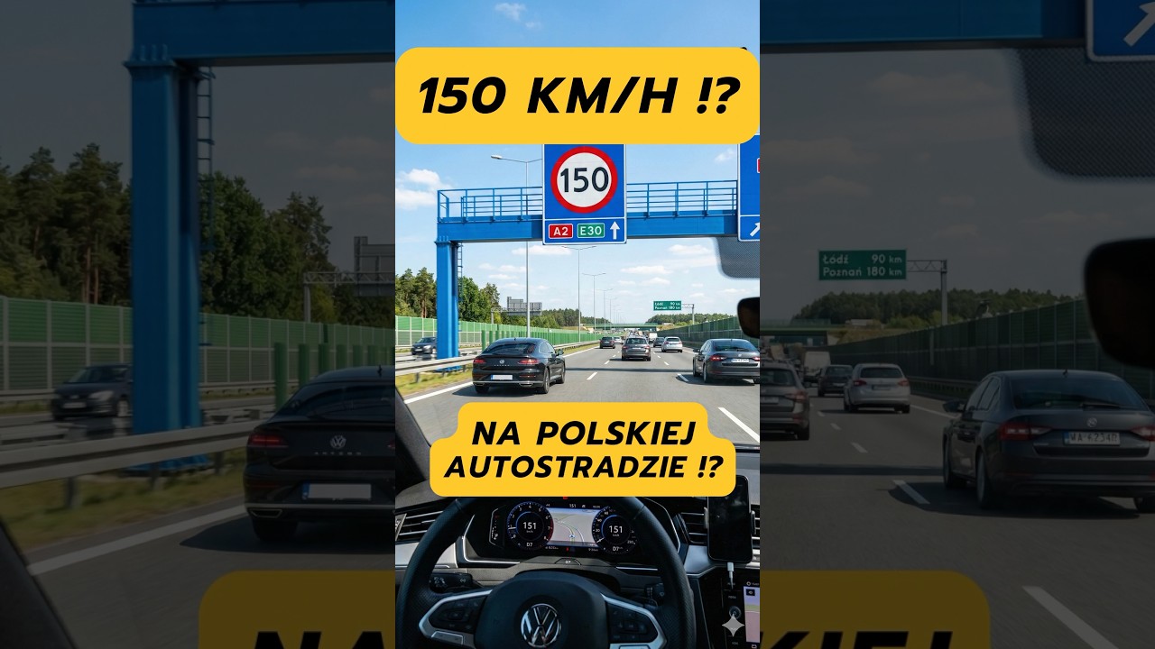 150 км/ч разрешено на автомагистралях Польши!? #правила #автомобилизм #интересныйфакт #шорты