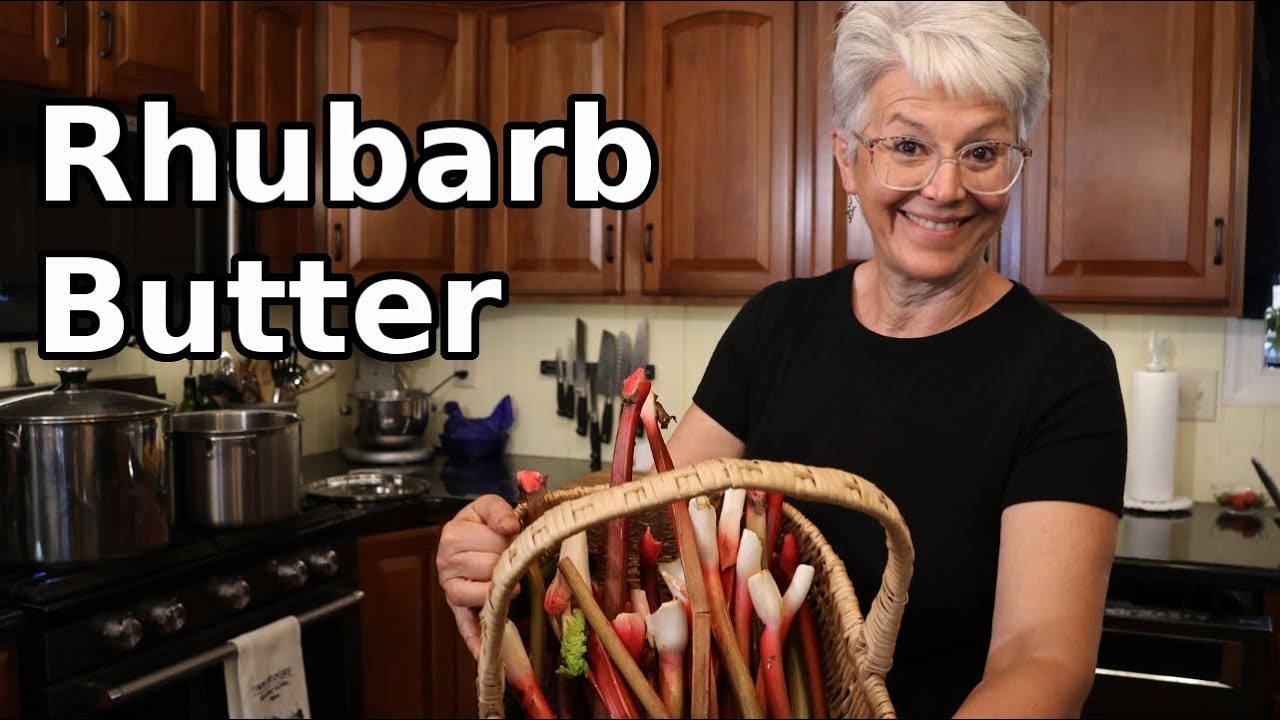 Making Rhubarb Butter with Fresh Rhubarb Harvested from our Market Garden  #HomemadeRhubarbButter