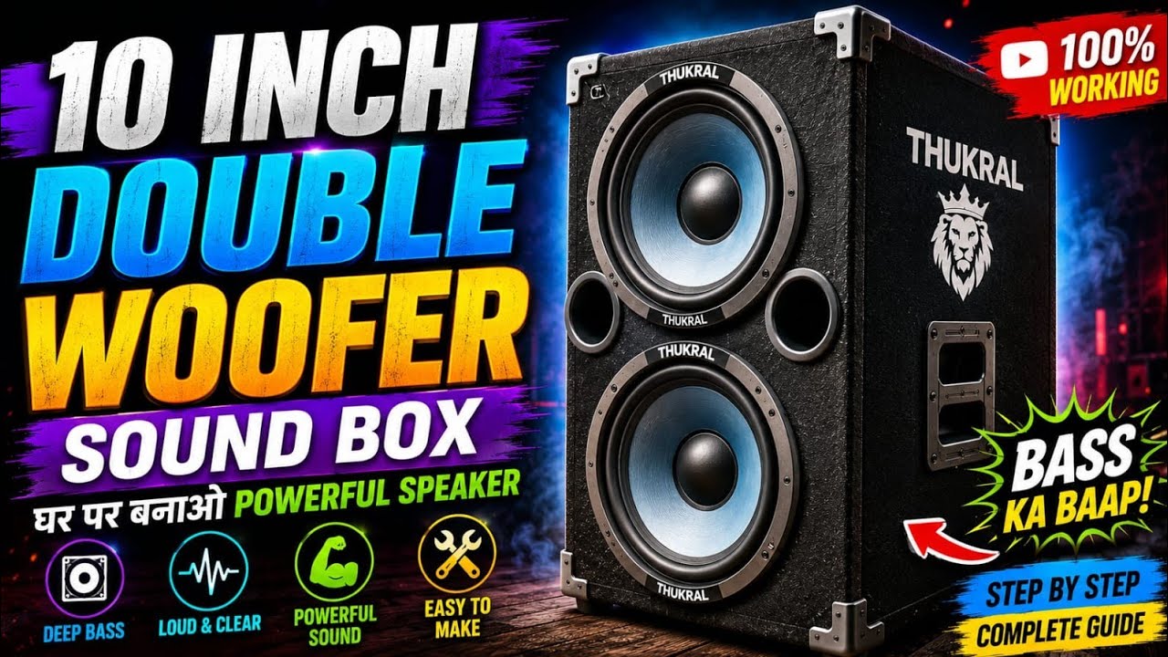 Thukral 10 inchi sound box | How to make thukral woffer Box  | thukral speaker Twitter | #electronic