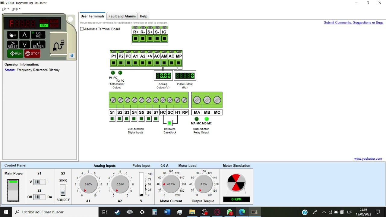 Configuración V1000 3 Hilos