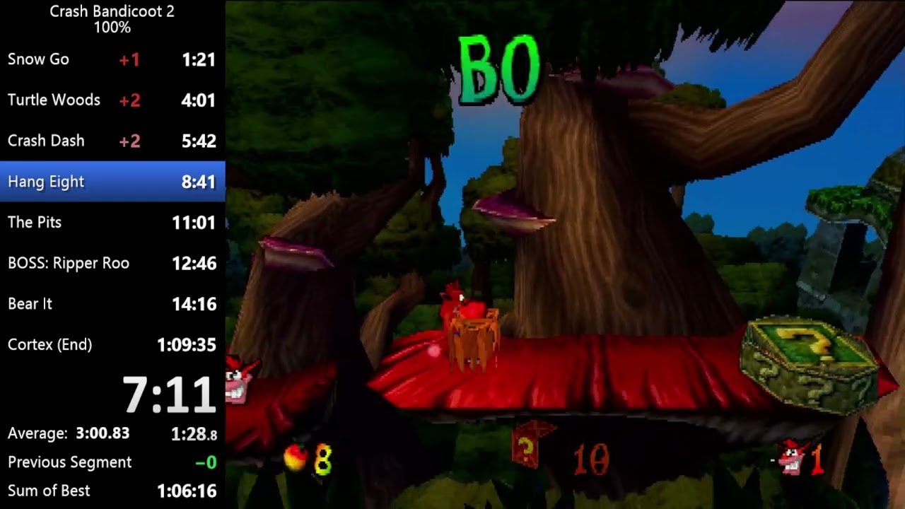 Crash Bandicoot 2 100% Speedrun in 1:07:52 [Previous WR]