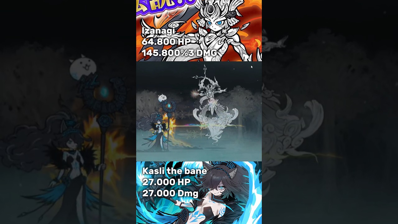 izanagi Vs Kasli the bane #thebattlecats #battlecatsapp #games #solo #pvp