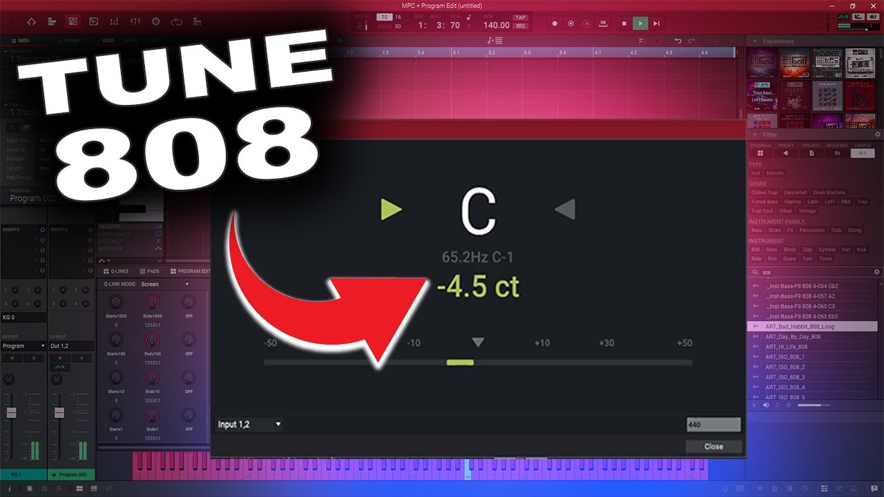 How To Tune 808 To Any Key | Akai MPC Beats Software