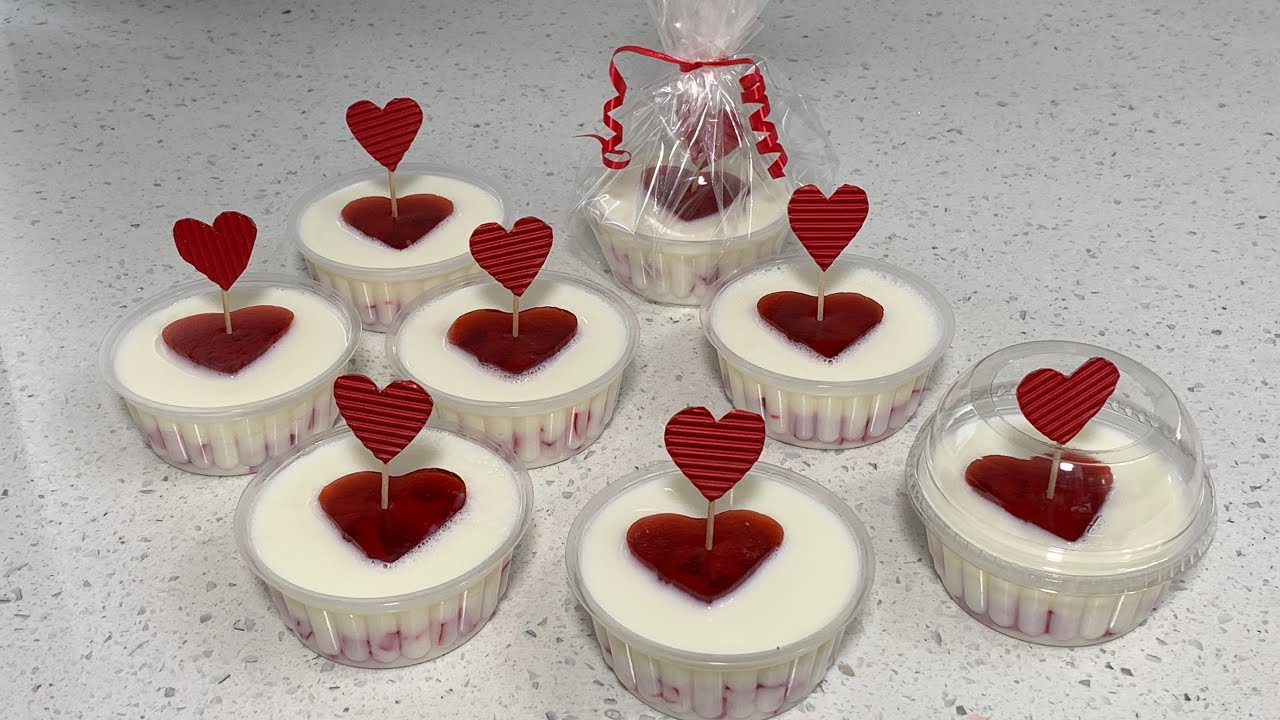 Gelatinas de corazón para vender o regalar el día de san Valentín