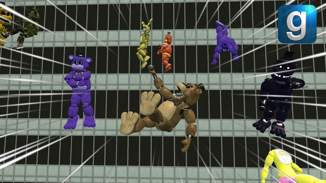 Gmod FNAF | Throwing FNAF off a building!