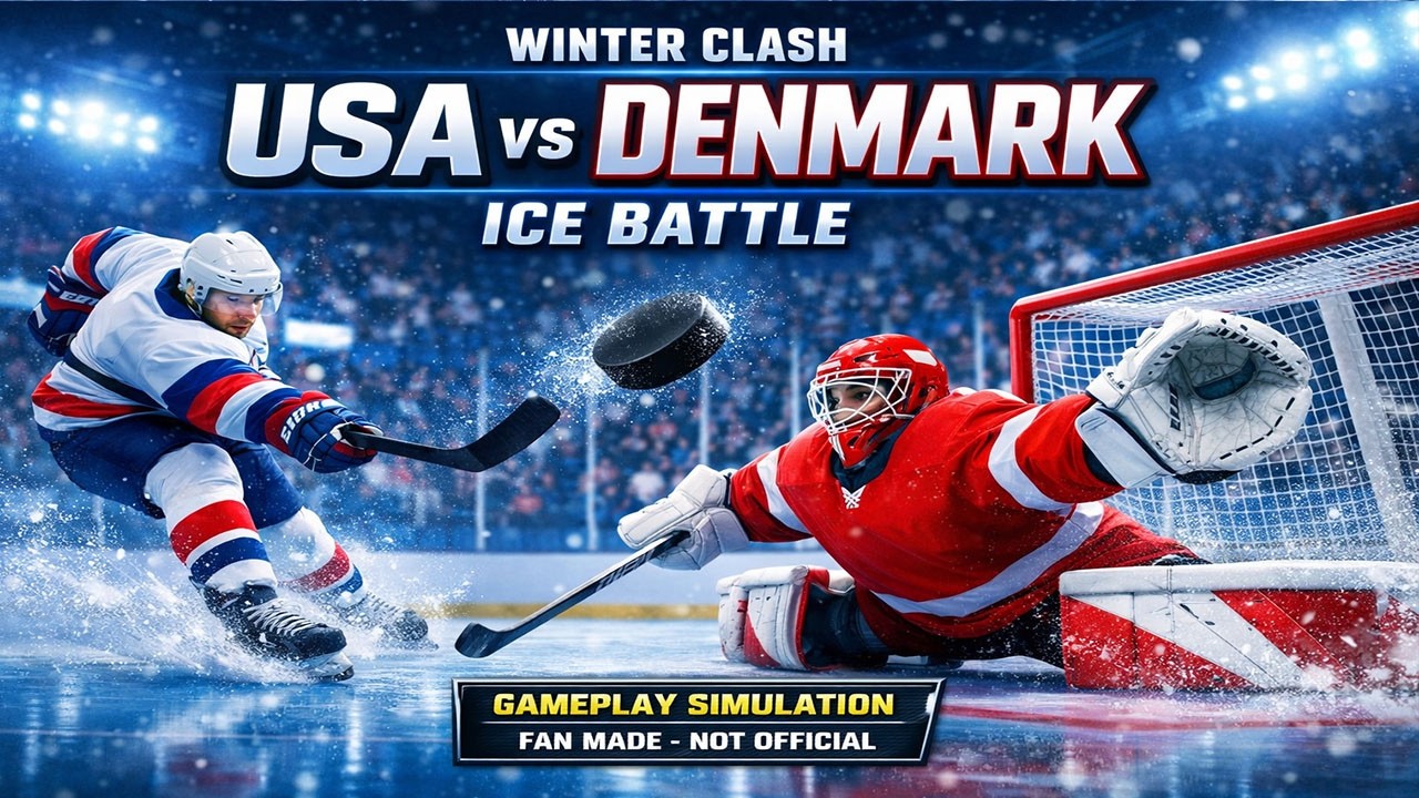 USA vs Denmark | Winter Clash 🏒 Ice Battle | Gameplay Simulation (Fan Made)