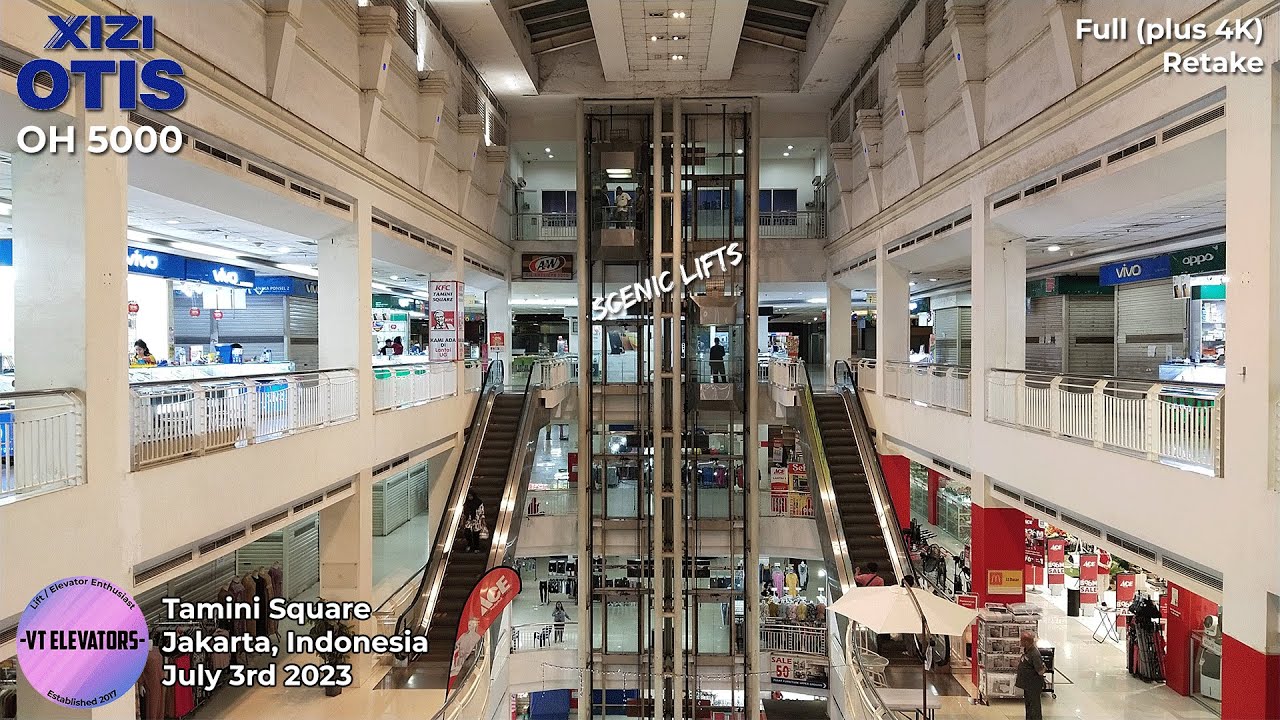 [4K] XiZi OTIS OH 5000 Scenic Lifts - Tamini Square, Jakarta