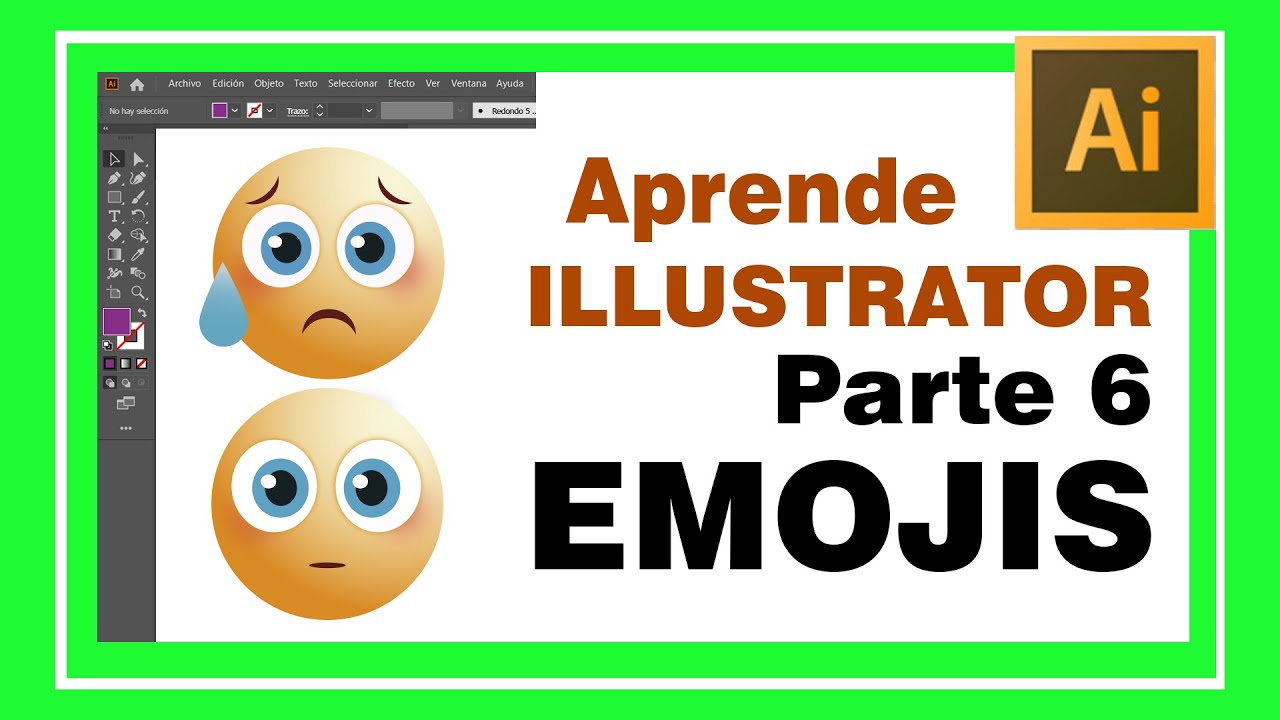 APRENDE ILLUSTRATOR PARTE 6. Vectorizando emojis finales usando todo lo aprendido