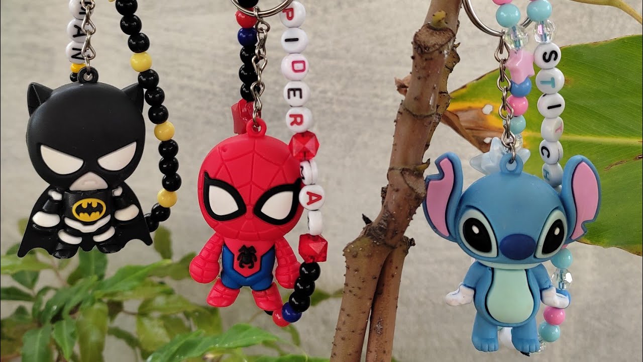 Chaveiros personalizados Homem aranha, Batman, Stitch.