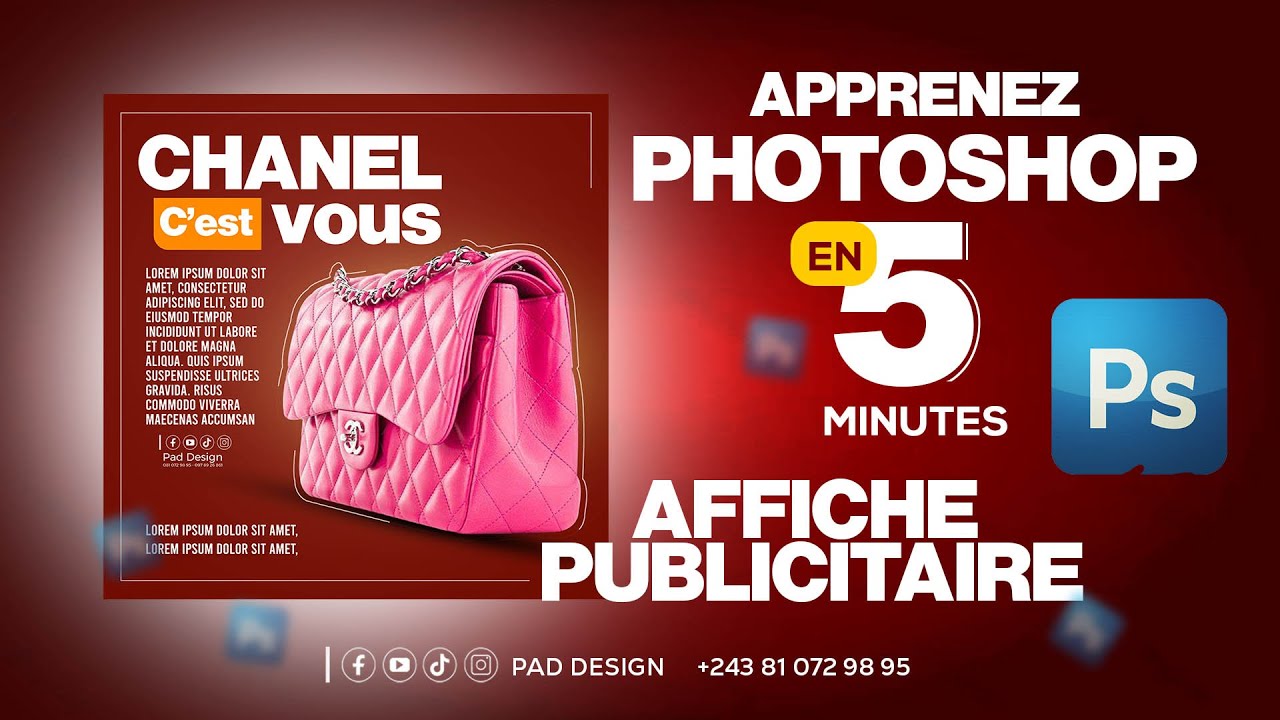 COMMENT CREER UNE AFFICHE PUBLICITAIRE AVEC PHOTOSHOP @CHANEL