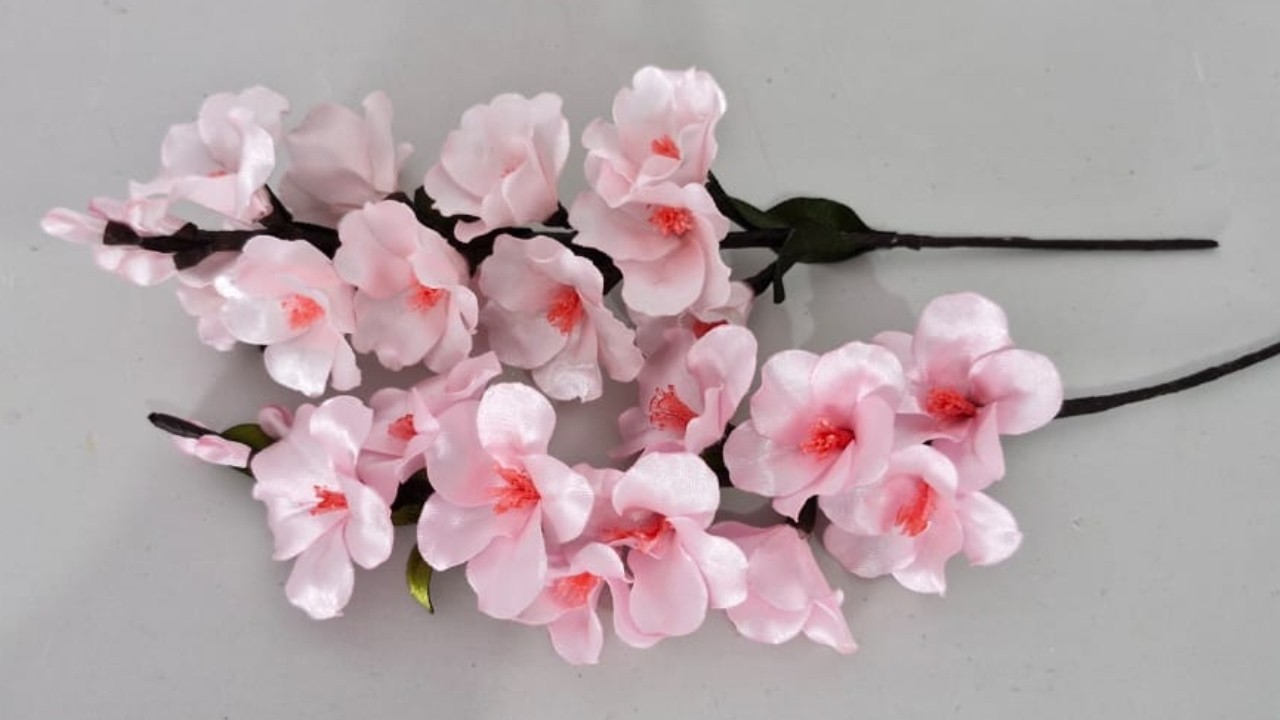 Como hacer flor de cerezo con cinta / tutorial de flor 🌸🌸  de cerezo paso a paso (zakura)
