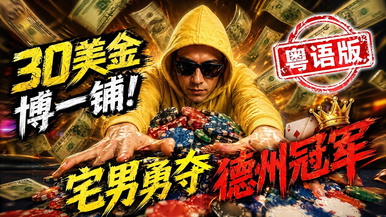 「粤语足本版」扑克史上的传奇黑马！象棋届宅男以30元美元勇夺顶尖扑克比赛冠军！赛事精华剪辑，到底是天才还是赌徒？？？