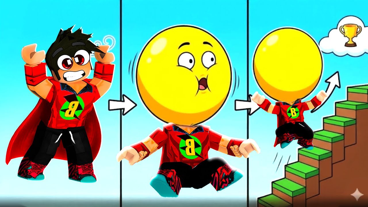 BABİ İLE KOCA KAFA OLDUK ENGELLERİ AŞTIK 😂 Roblox +1 Head Size Per Step