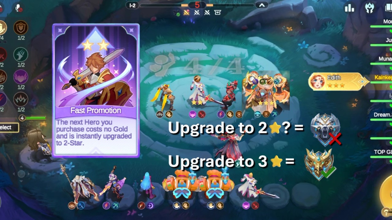 Magic chess Go Go | When to use Fast Promotion Card #magicchessgogo #games #mlbb