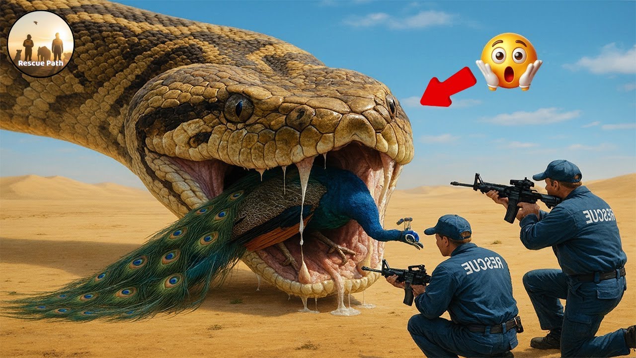 Brave Animal Rescue Squad Confronts Venomous Snake to Save Peacock #2