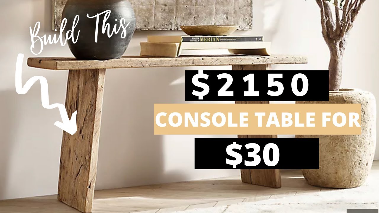 DIY $2,150 Restoration Hardware Primitive Console Table for $30 | DESIGN DUPE // LUXE FOR LESS