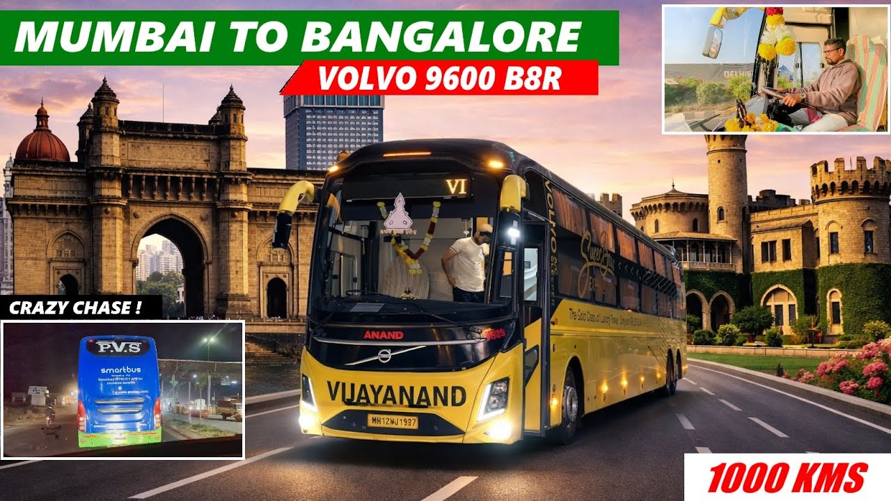 VRL Travels Volvo 9600 😱 | Mumbai to Bangalore Full Bus Journey !