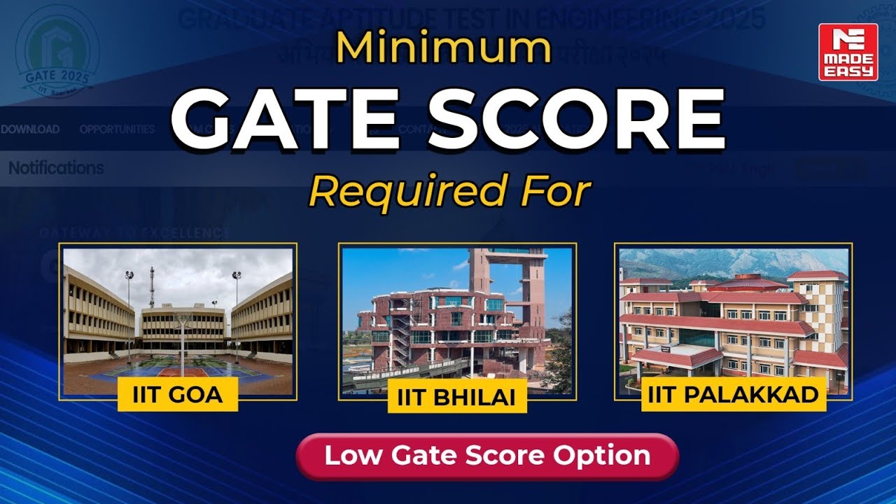 Minimum GATE Score Required for IIT Admission | Low GATE Score IITs List 2025 | MADE EASY