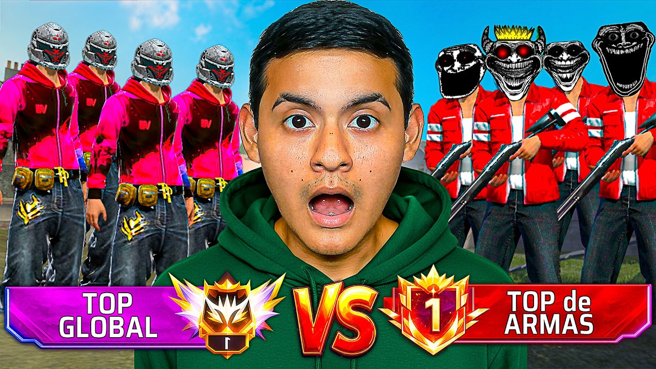 REUNÍ a los 4 MEJORES TOP GLOBALES vs los 4 MEJORES TOP DE ARMAS 😱🔥 ¿QUIÉN MANDA?