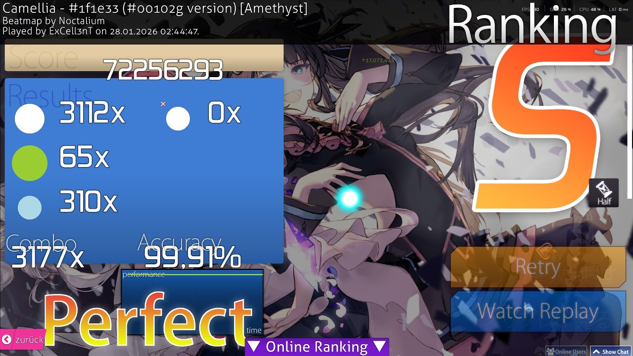 osu!catch - Camellia - #1f1e33 (#00102g version) [Amethyst] +HT FC