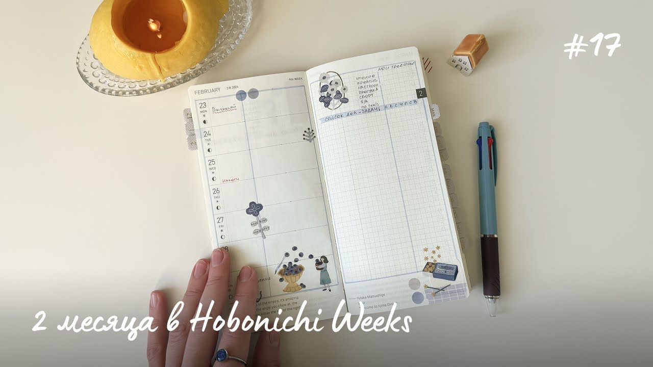 Мой опыт ведения Hobonichi Weeks | обзор декабря и января в планировщике | листалка разворотов