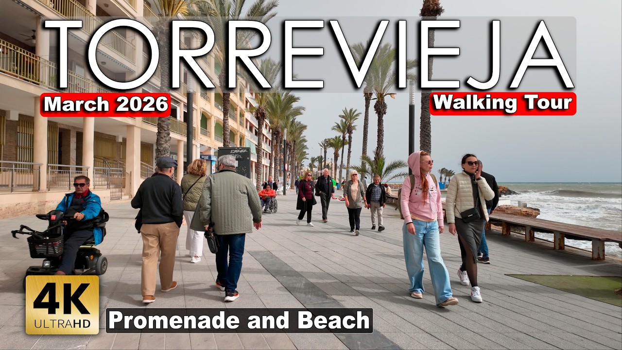 Torrevieja - Promenade & Beach 2026, March 3 - Spain | Costa Blanca - Walking tour [4k 60fps]