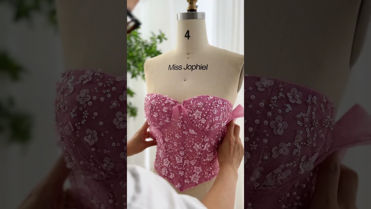 Making a corset sequin floral pink long dress #dress #gown #fashion #sewing #prom #wedding
