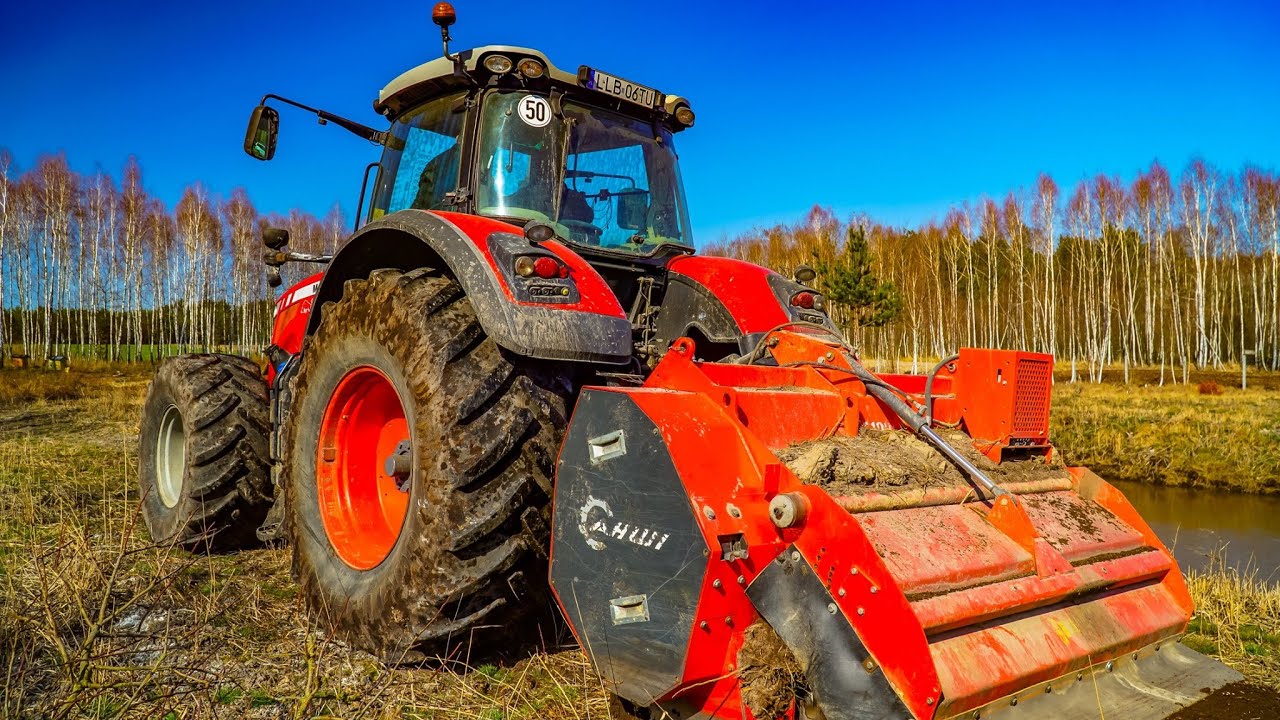 Frezowanie Wgłębne Nieużytków 50cm w Głąb Ziemi Z Firmą EKOMulcz Massey Ferguson 8670 ☆ Ahwi Rf1000