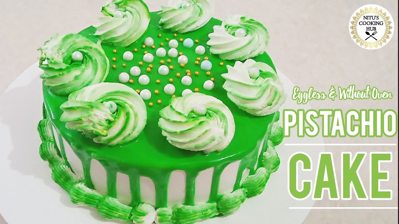 How To Make Pistachio Cake | Pista Cake | New Pista Cake Design| Eggless & No Oven Pista Cake Recipe