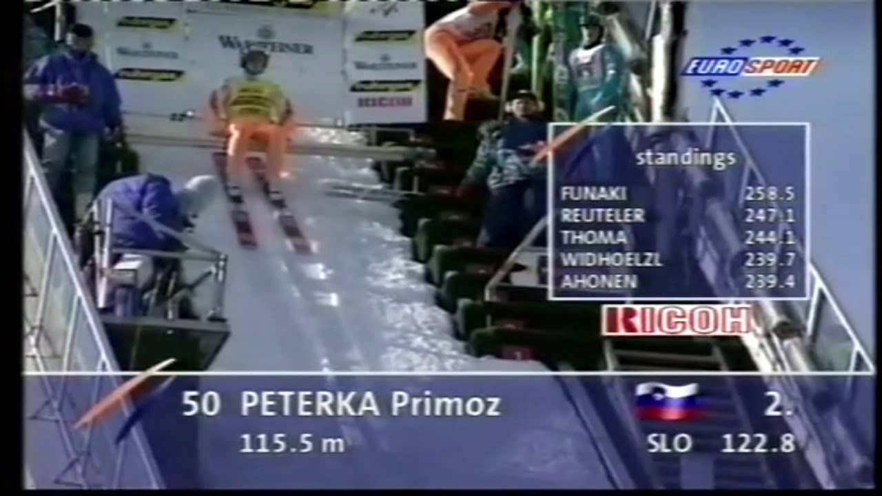 Primož Peterka - 121,5 m - Oslo 16.03.1997 - fall