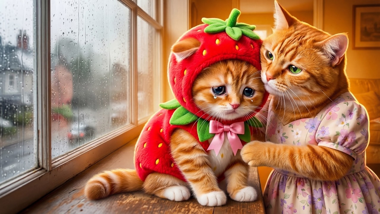 Kitten Thinks He Failed, Mama Cat Shows Him Gentle Love