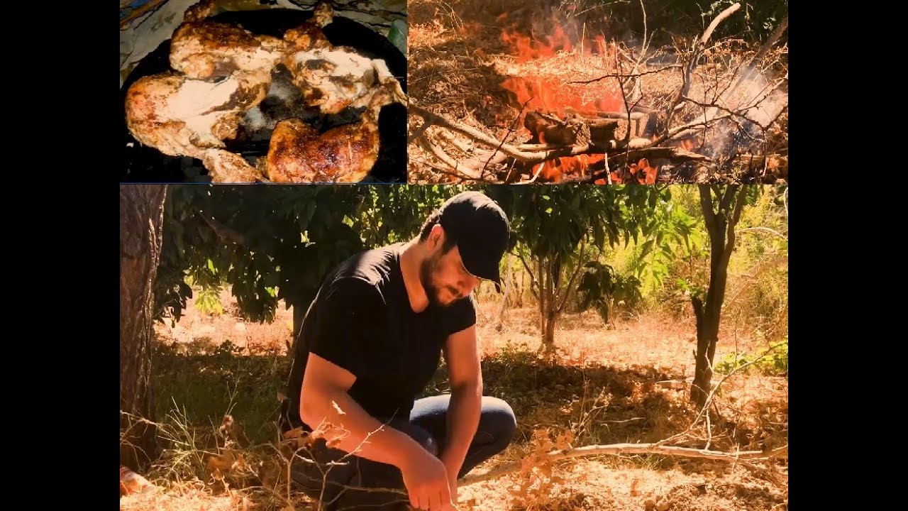 Primitive Steam Pit Cooking Earth Oven | الطبخ في فرن تحت الارض