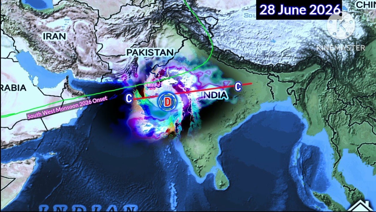 7 June 2026 Update -25 Days Weather System Map Forec&agrave;st South Asia SW Monsoon Onset Date. 