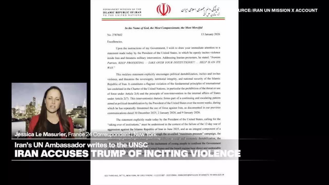Iran accuses US and Israel of encouraging political destabilisation, inciting violence &bull; FRANCE 24