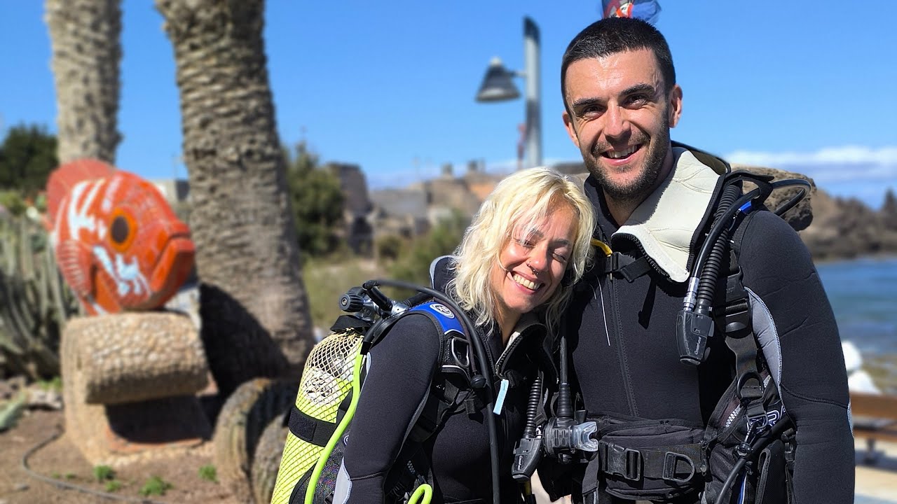 BAUTISMO DE BUCEO EN GRAN CANARIA CON CARLOS Y VICTORIA