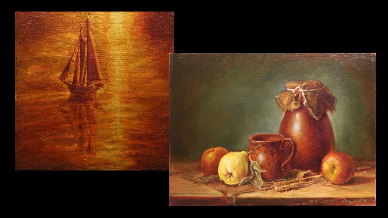 Кораблик. Натюрморт.  Эффект металла.