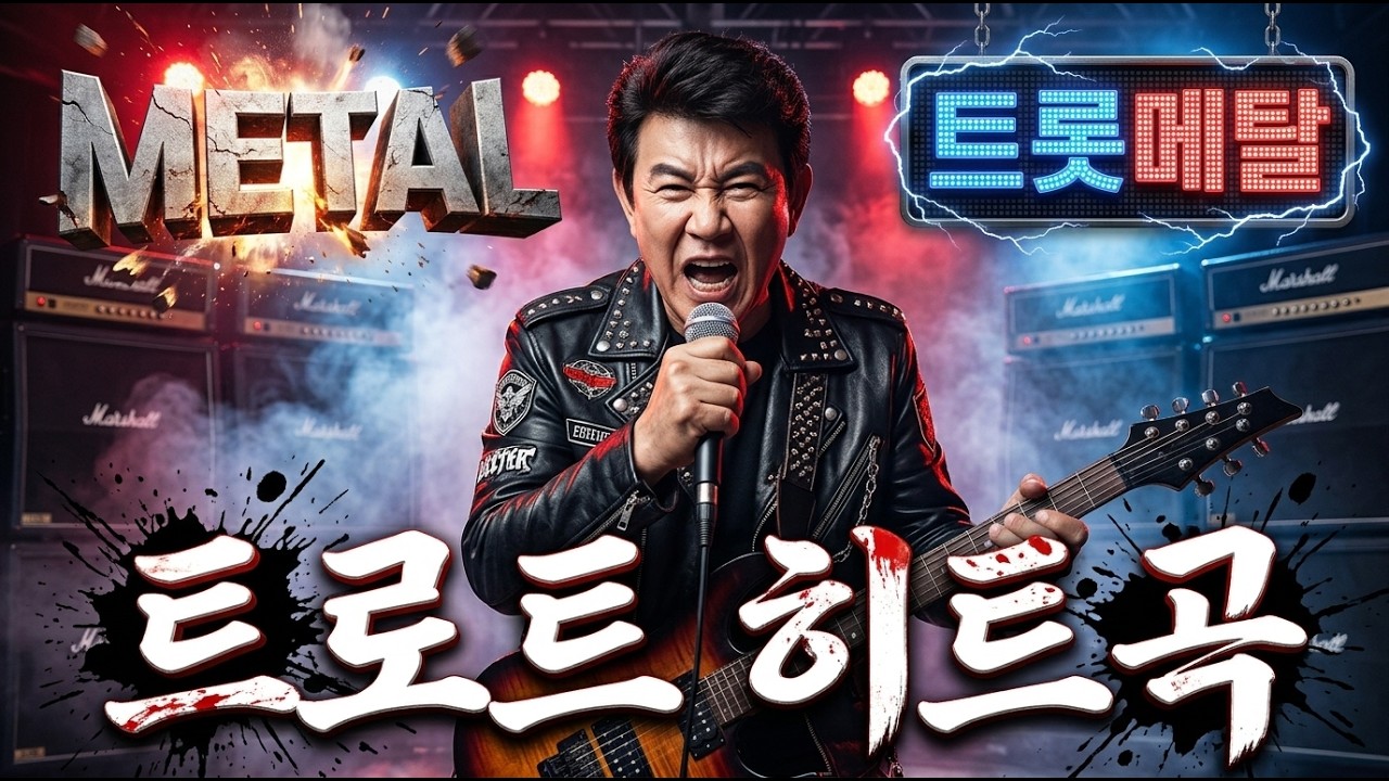 🔥 [Trot Metal] 이 조합 실화냐? 전 국민이 아는 트로트 히트곡 메탈 커버 플레이리스트 (2시간 연속듣기) [AI COVER]