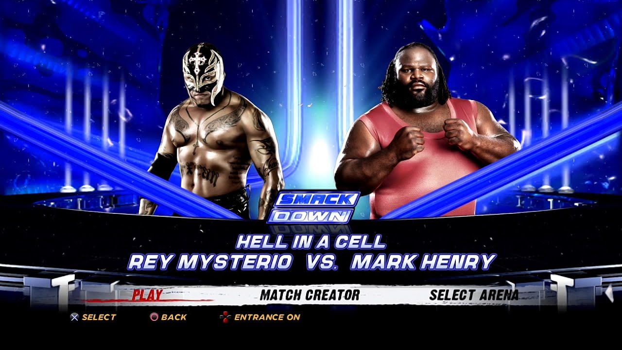 WWE '12 PS3 - Rey Mysterio VS Mark Henry - Hell in a Cell [2K][mClassic]