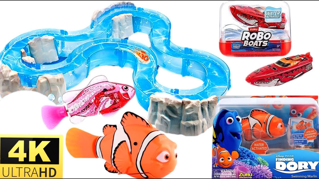 NEW TOY | UNBOXING ROBO FISH FINDING DORY |  ZURU ROBO BOATS | aquarium track | ASMR
