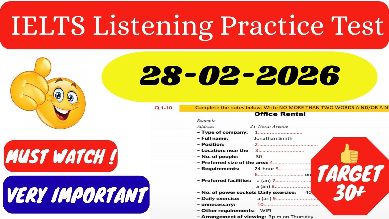 IELTS LISTENING TEST 2026 | IELTS LISTENING PRACTICE TEST WITH ANSWERS 2026