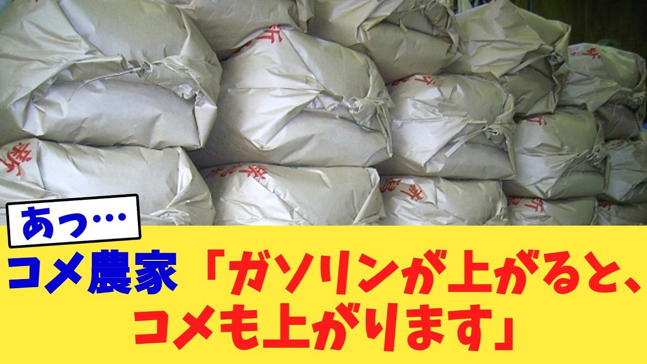 コメ農家「ガソリンが上がると、コメも上がります」