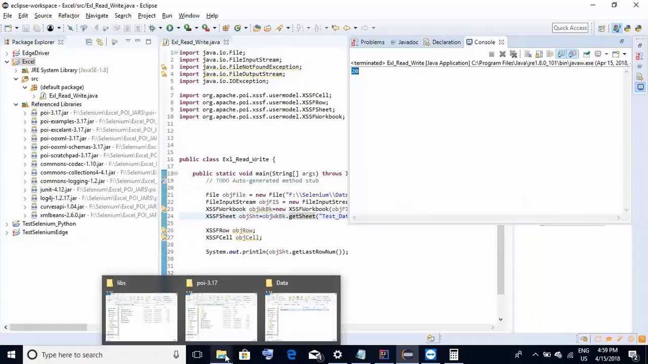 Selenium Interview Question:How to read/write data in excel files using Selenium Part 2