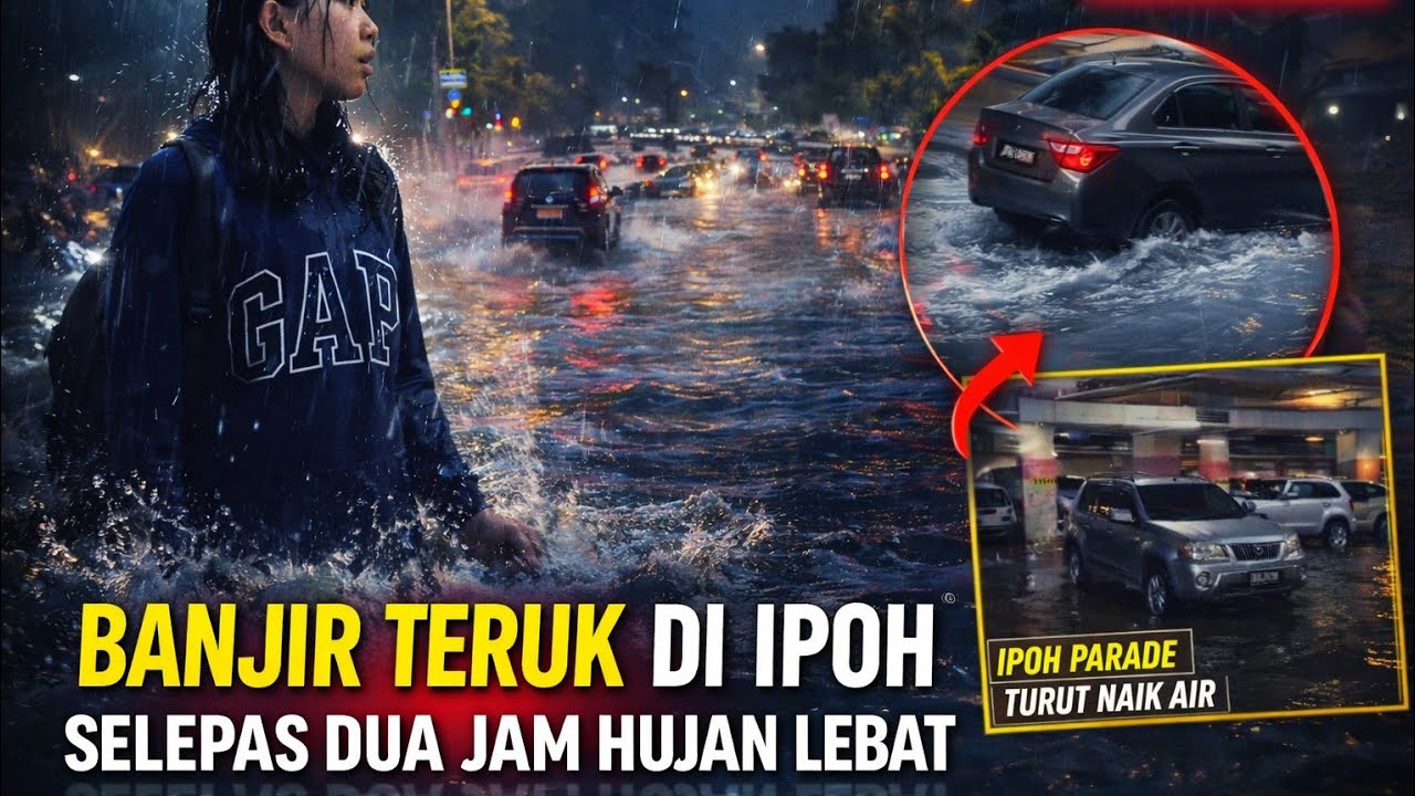 DAHSYAT‼️BANJIR DI IPOH,PERAK🔴TRAFIK DI LALUAN LEBUHRAYA PLUS TERSEKAT